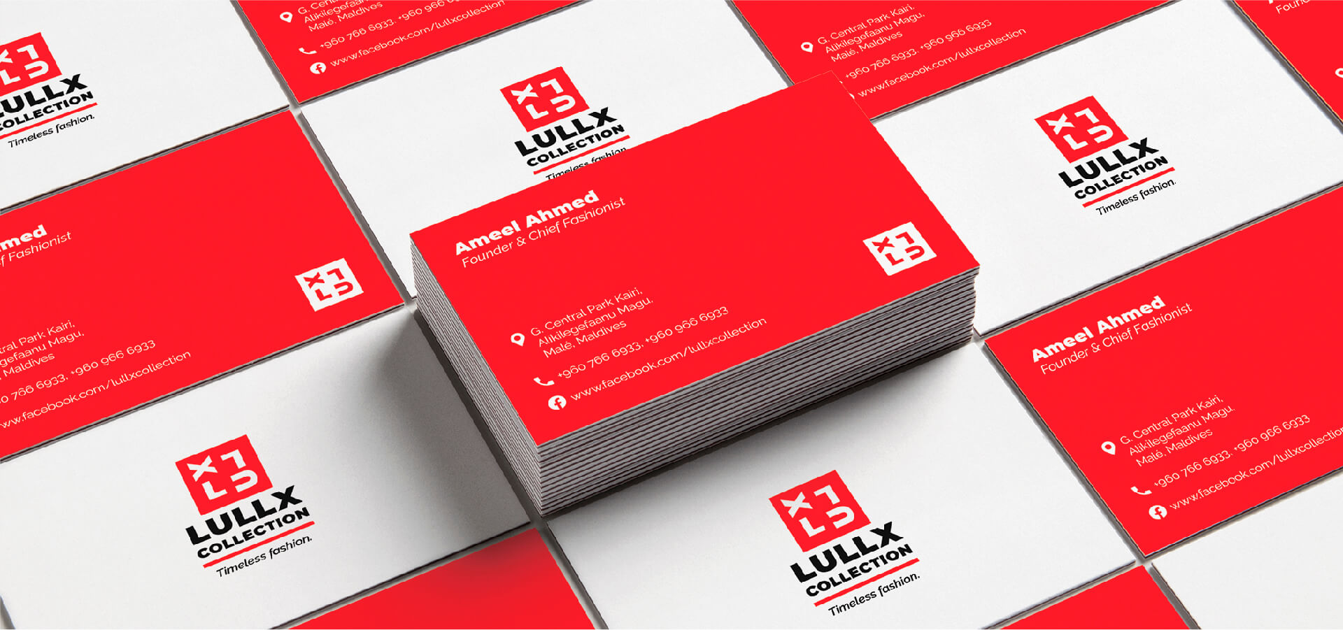 Business card mockup for Lullx Collection